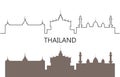 Thailand logo. Isolated Thai architecture on white background